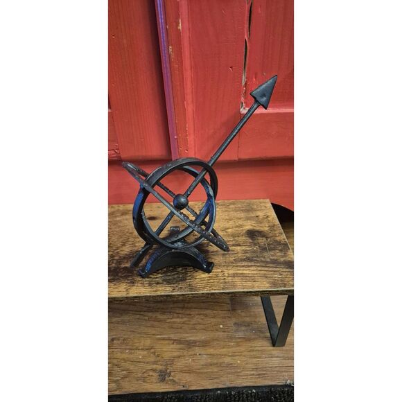 Cast Iron Nautical Celestial Sun Dial Roman Numeral Indoor Outdoor Sculpture EUC - Picture 2 of 3